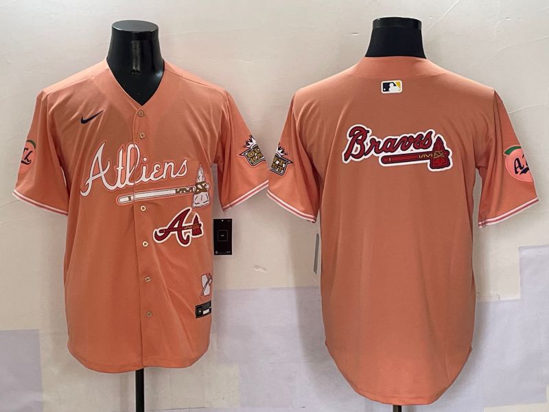 Men Atlanta Braves Blank Orange Five generations Joint Name 2025 Nike MLB Jersey style 10->atlanta braves->MLB Jersey